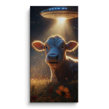UFO Cow Encounter Canvas Art