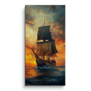 Atardecer Sailing Ship - cuadro en lienzo