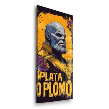 Motivo Plata o plomo inspirado en Thanos - cuadro en vidrio acrílico