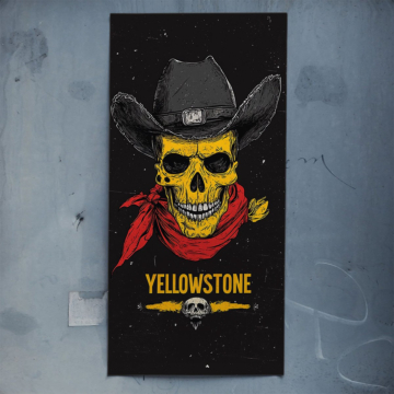 Cowboy Totenkopf inspiriert von Yellowstone - Poster