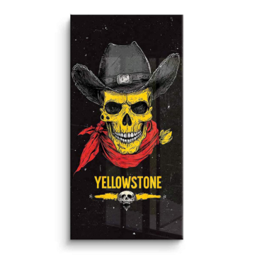 Calavera vaquera inspirada en Yellowstone - cuadro PVC brillante