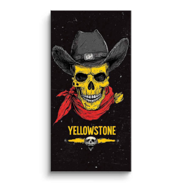 Cow-boy crâne inspiré de Yellowstone - tableau PVC mat
