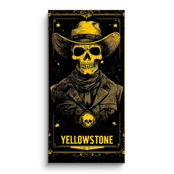 Cow-boy crâne inspiré de Yellowstone - tableau PVC mat
