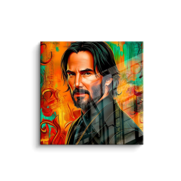 Retrato en color inspirado en John Wick - cuadro PVC brillante