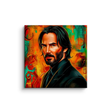 John Wick Inspired Color Portrait Canvas Art