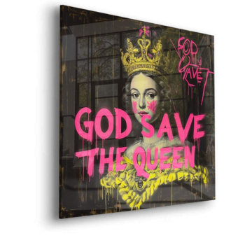 Punk inspirado en la reina Isabel - cuadro en vidrio acrílico