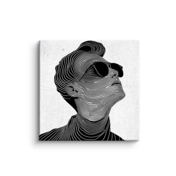 Linear Sunglasses Portrait Canvas Art