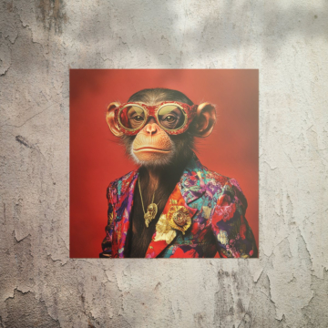 Retrato chic chimpancé - póster