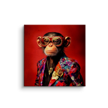 Portrait de chimpanzé chic - tableau sur toile