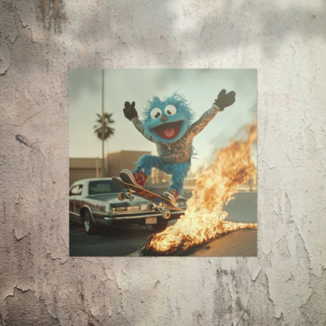 Bolide poursuite inspiré de Cookie Monster - poster