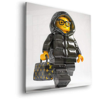 Silhouette de luxe inspirée de LEGO - tableau en verre acrylique