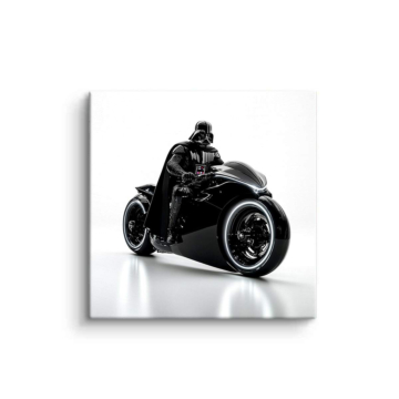 Czarny motocyklista - obraz na matowym PVC