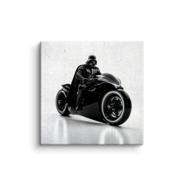 Motociclista de negro - cuadro en lienzo