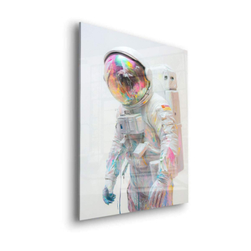 Irisierendes Astronautenporträt - Acrylglasbild