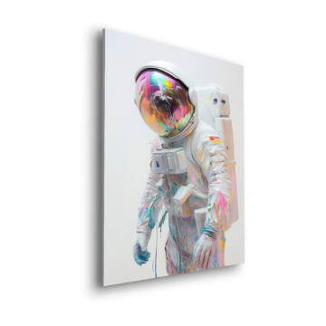 Portrait d’astronaute irisé - tableau Dibond mat