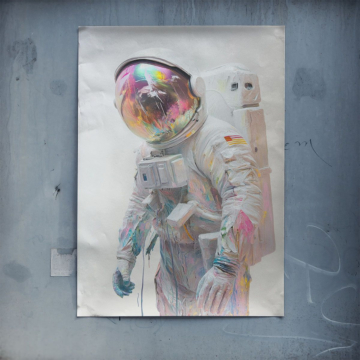 Portrait d’astronaute irisé - poster