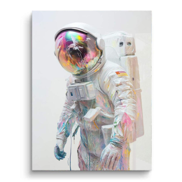 Irisierendes Astronautenporträt - PVC-Bild glänzend