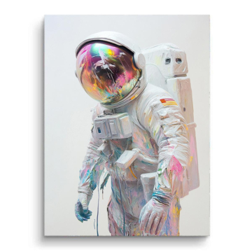 Portrait d’astronaute irisé - tableau PVC mat