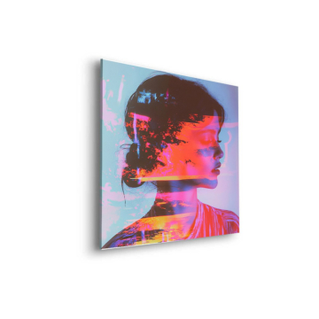 Glitch mujer perfil - cuadro Dibond mate