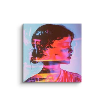 Glitch mujer perfil - cuadro PVC mate