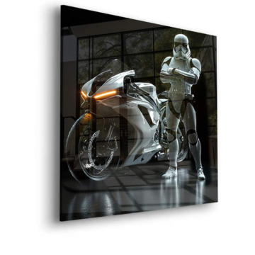 Star Wars Inspired Stormtrooper Motorcycle Acrylic Glass Art