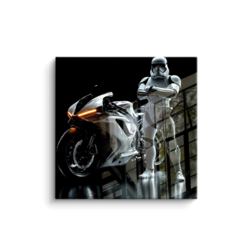 Star Wars Inspired Stormtrooper Motorcycle PVC Gloss Art