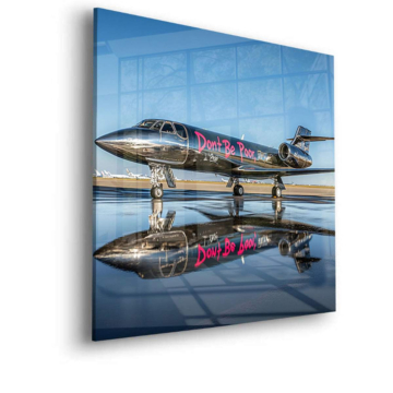 Private Jet reflejo - cuadro en vidrio acrílico