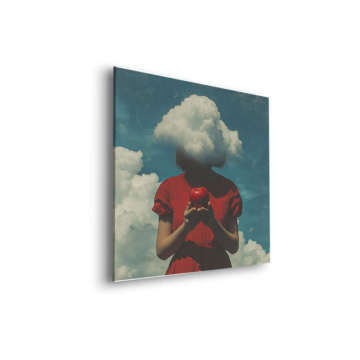 Retrato surrealista con cabeza de nube - cuadro Dibond mate