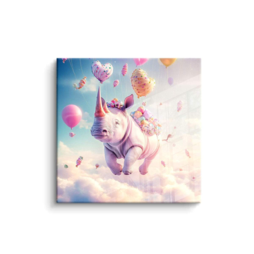fantaisie flying rhino - tableau PVC brillant