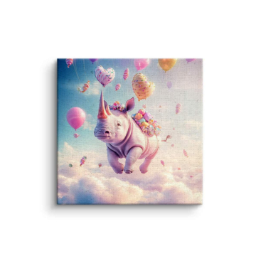 fantaisie flying rhino - tableau sur toile