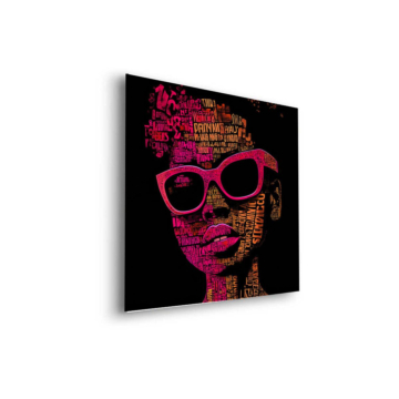 Typograficzny portret w okularach - obraz na dibondzie matowym