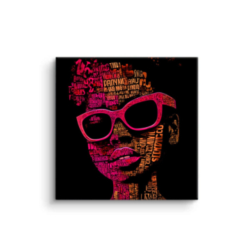 Typography Sunglasses Portrait PVC Matt Art