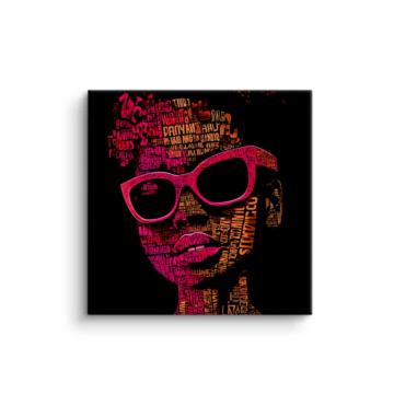 Typography Sunglasses Portrait Canvas Art
