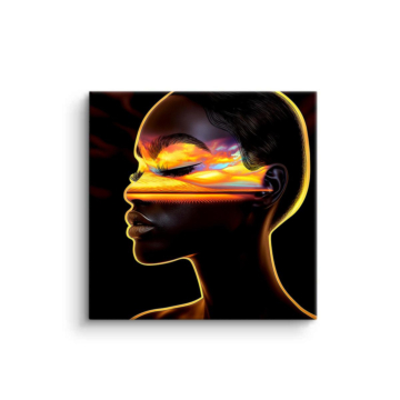 Atardecer Glow mujer perfil - cuadro PVC mate