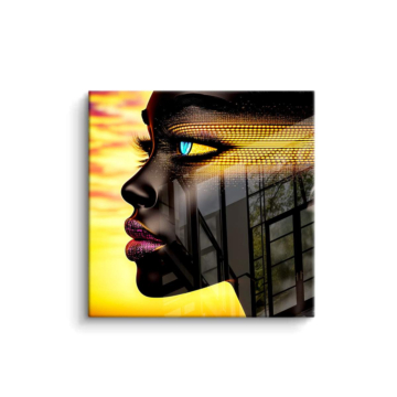 Ojo dorado mujer perfil - cuadro PVC brillante