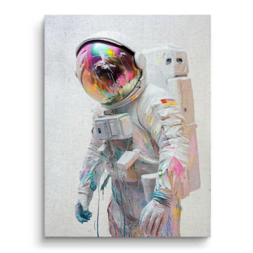 Portrait d’astronaute irisé - tableau sur toile