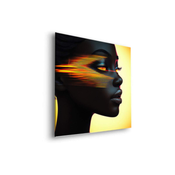 Perfil de mujer con luz dorada - cuadro Dibond mate