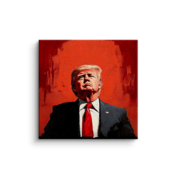 Rotes Porträt inspiriert von Donald Trump - Leinwandbild
