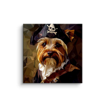 Porträt eines Piratenhundes - PVC-Bild matt