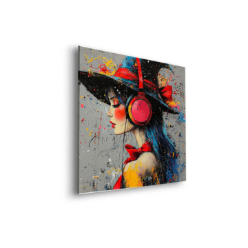 Witch Hat Headphones Portrait Dibond Matt Art