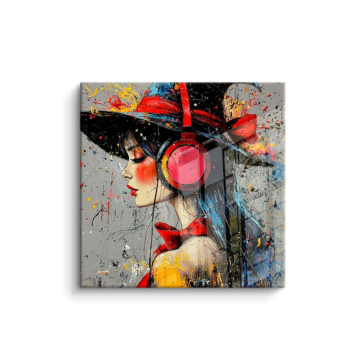 Witch Hat Headphones Portrait PVC Gloss Art