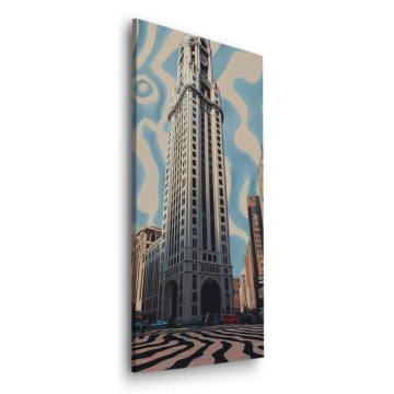 Chrysler-Building-Straßenszene mit Zebra - Dibond-Bild matt