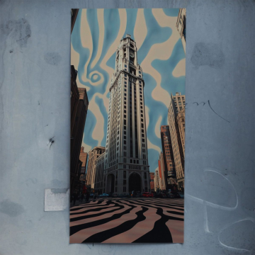 Chrysler-Building-Straßenszene mit Zebra - Poster