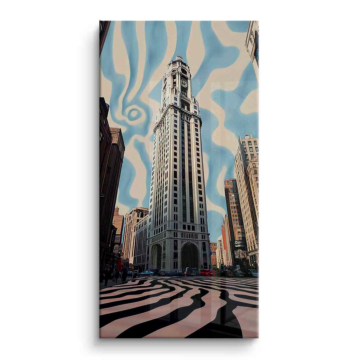 Cebra urbana junto al Chrysler Building - cuadro PVC brillante