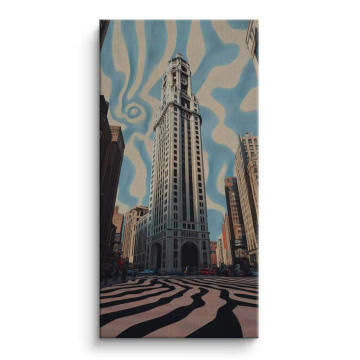 Chrysler-Building-Straßenszene mit Zebra - Leinwandbild