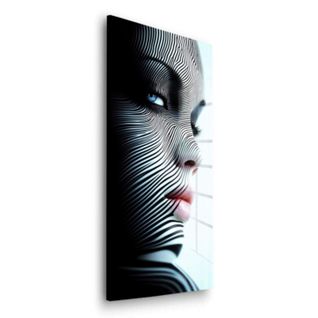 Schwarz-weiß gestreiftes Gesicht - Acrylglasbild