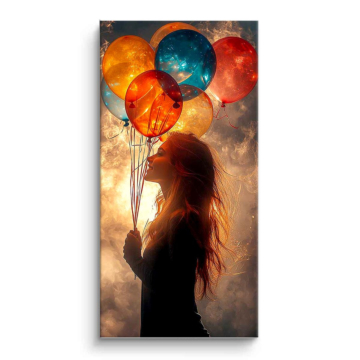 Ballon jeune fille rêve - tableau PVC mat