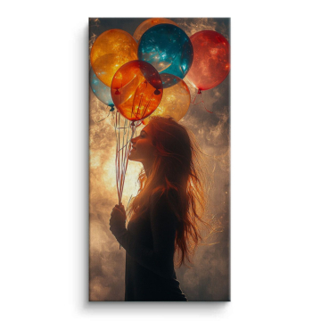 Ballonmädchen im Traum - Leinwandbild