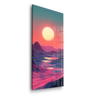 Pinker Sonnenuntergang am Ozeanhorizont - Acrylglasbild
