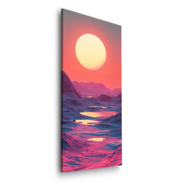 Pinker Sonnenuntergang am Ozeanhorizont - Dibond-Bild matt